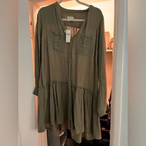 Maeve (Anthropologie) olive green tunic dress